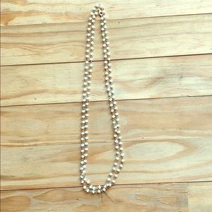 Pinkish White Beaded Layered Necklace